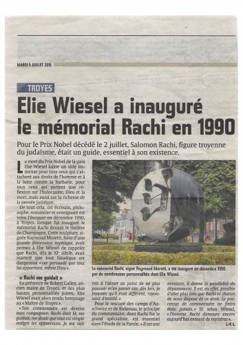 Elie Wiesel est eclair juillet 2016